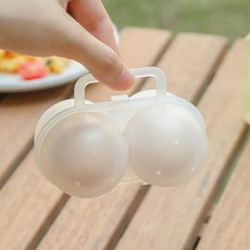 야외 달걀 2칸 보관통 캠핑 휴대 식재료 밀폐 소형, 1개
