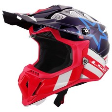 LS2 Helmets MX-Off Road Subverter Evo 헬멧 아치형 글로스 블랙/레드/실버 - 스몰 185226, Large, 별자리 광택 레드/화이트/블루