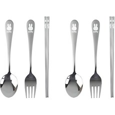 米飛兔孩童不鏽鋼餐具組, 混色, 湯匙+筷子+叉子