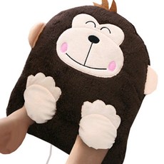 갈색 원숭이 USB 발열쿠션 겨울 발난로 사무실 책상, 상세페이지 참조, 상세페이지 참조