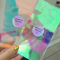 [고네일] 보니비 우루우루 시트 얇은 Ver불루or핑크(택1)/ 네일필름 유리알, 블루, 1개