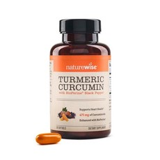 NatureWise 강황 커큐민 500mg 흑후추 소프트젤 포함 - 추가 강도 향상된 흡수 - 면역 지원을 위한 95% 커큐미노이드 및 바이오페린 - 글루텐 프리 GMO, 30 Count (Pack of 1), 1개