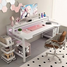 컴퓨터 책상 선반형 카본 게이밍 책상 학생용 사무용 책상 2color, 화이트