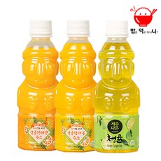 제주 감귤 한라봉 천혜향 청귤 쥬스 100% 착즙 클렌즈 주스 3종 8병기준, 8개, 330ml