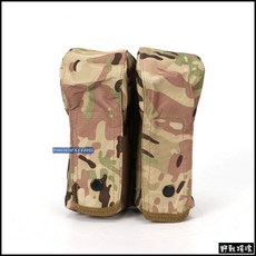 野戰搖滾-生存遊戲 MOLLE AK 47 雙聯雙匣彈匣包, 多地形迷彩, 1個