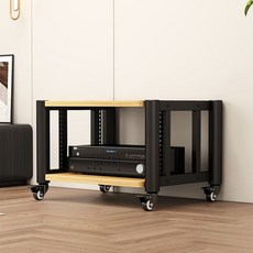 簡約多色彩落地音響架，可調節HIFI音箱支架，影音設備功放機櫃, 二層淺胡桃