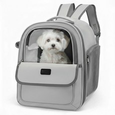 피디노스 강아지 고양이 가방 백팩, 1개, 그레이