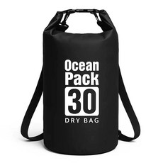 투데이리빙 30L 대용량 방수 드라이백 수영 물놀이 다용도 가방 초경량 비치 방수백 워터파크 드라이백팩, 1개, R98788B(블랙