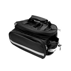 可擴充自行車後貨包 耐磨防潑 水袋單車包 腳踏車後架包, 黑色, 1個