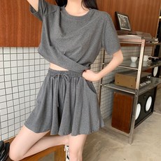 夏季女裝套裝 休閒運動套裝女 夏季2025新款 寬鬆時尚洋氣學院風短褲 顯瘦兩件套潮