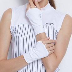 Love Golf 冰絲防曬手套 露指手背防曬套袖, 女士白色 單支左手, 1個