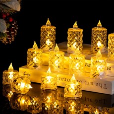 VITALO 크리스탈 LED 촛불 조명 생일 파티 프로포즈 기념일 티라이트 대중소 18개 1세트