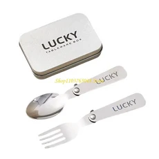 R53E 야외 피크닉 하이킹을위한 포크 숟가락 금속 테이블웨어 세트, 01 CHINA, 02 분홍색