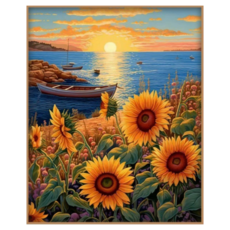 조이제이 36종 40x50 쉬운그림그리기 DIY 유화그리기세트 명화그리기, 005 해바라기, 1세트