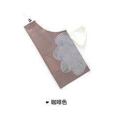 日式圍裙女家用廚房防水防油新款罩衣工作服圍腰, 1個, 卡其(豎條擦手):如圖
