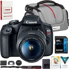 EF18-55mm + EF 75-300mm 더블 줌 키트 2727C021 번들 렉사 프리미엄 64GB SDXC 메모리 카드 데코 에센셜 카메라 가방 및 코렐 포토 비디오 스위트, 2_w/ 18-55mm Lens +