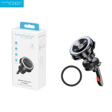 【Vyvylabs】雙鎖磁吸手機支架-出風口車用支架 穩固導航不擋視線, 黑, 1個