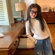 兒童A類套頭毛衣 韓版針織上衣 韓國童裝男女童糖果色毛衣秋冬新款兒童百搭針織衫韓版寶寶打底衫