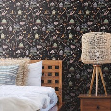 [ 1213164 ] RoomMates 홀라롤라 칼립소 정글 블랙 필 앤 스틱 벽지 RMK12156RL