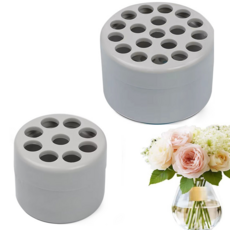 [루이/꽃꽂이] 스파이럴 꽃줄기 홀더 (대형+소형 화병 고정 세트), 그레이, 2