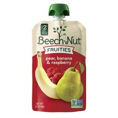 Beech Nut 프루티 어린이스무디 99g, 1개, 배 + 바나나 + 라즈베리