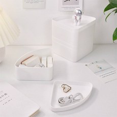 모서리 삼각 책상 정리 소품 정리함, 1개