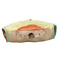 有喵病 貓咪隧道 貓窩 貓玩具, 1個, 有喵病 四季通用貓咪隧道-前開式(綠)