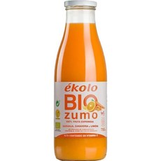 스페인 에콜로 ekolo 100% squeezed juice 100% 착즙 오렌지 당근 레몬 주스, 4개, 750ml