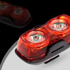 쉼가 자전거 듀얼 2구 LED 라이트 후미등 밝기조절 거치대포함 킥보드 러닝 야간 안전등 자전거렌턴