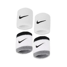 나이키 스우시 클래식 손목밴드, 화이트+화이트그레이혼합, 4개