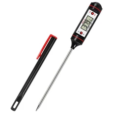 휴대용 디지털 주방 온도계 바베큐 고기 물 오일 스테인레스 스틸 프로브 주방 요리를위한 음식 오븐 온도, 01 Black