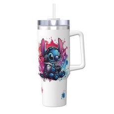 Tiger Pavilion 카툰 캐릭터 핸들 아이스 텀블러, 게임하는 캐릭터, 1개, 1200ml