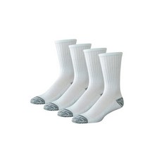 Amazon Essentials 남성용 면 통기성 쿠션 퍼포먼스 작업 크루 양말 4쌍 화이트 250-300mm(US 8-12) 164568