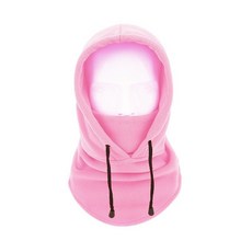 加厚防風保暖頭套面罩：男女通用騎行防寒帽 戶外運動圍脖蒙面帽, 粉色【均碼】, 1個