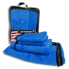 자동차 세차타월 특대형+중성+소형 세트 극세사 세차타올 버핑타올 세차용품, 블루, 1세트
