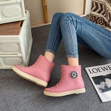 장마철 여성장화 워커 캐주얼 우산 우비 하이탑 스니커즈 중목 장화 23SHOE_HIGH