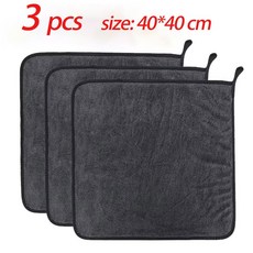 40 60 40CM 세차 타월 양면 용품 초흡수 청소 파이버 건조 600GSM, 40x40x3pcs