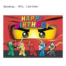 닌자 생일 파티 장식 새 풍선 콤보 세트 어린이 행사 용품 라텍스 배경 일회용 식기류, 01 기타, 10 Backdrop - 1pcs