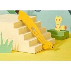 台灣現貨供應 動物造型尺 可愛書籤直尺 兒童學習尺 貓咪小狗狐狸小黃鴨鋼尺 多功能文具, 1個, 小狐狸