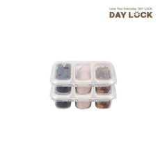 데이락 3칸 칸막이 개별밀폐 반찬통 에코젠 원터치 밀폐용기 1호 반찬통, 단품, 2개