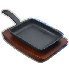 신손사각스테이크 목판받침 무쇠팬 주물손잡이 커버 lov+817Ry