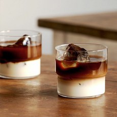 kp高硼硅玻璃疊疊咖啡杯 - 冰美式拿鐵牛奶杯 家用大容量透明喝水杯, 1個, 疊疊盃