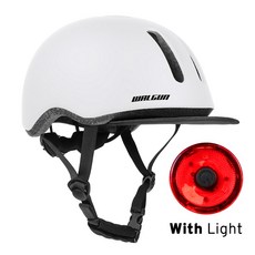사이클링 헬멧 도시 전기 스쿠터 오토바이 빈티지 자전거, L 59 64cm, D. White With Light, 1개