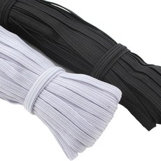 고탄력 납작 바지 고무밴드 허리 고무줄 6mm-55m, 1개, 블랙