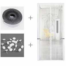 CEOSHOP 아파트현관방충망 방문방충망 문 스트라이프 모기장(100X210CM) (화이트)