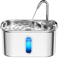 PETLIPO 고양이정수기 스테인레스 2.5L 자동급수기, 1개, 은색, CWF01