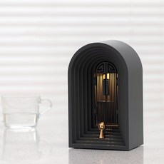 인테리어 소품 밝기 조절가능 터치 북유럽 문 LED 무드등, 블랙