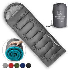 메디플릿 겨울용 머미형 야외 캠핑 침낭 + 수납가방, 1개, 실버 그레이 (2400g)