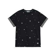 [허그유어스킨] 엠보 롤업 티 (블랙)