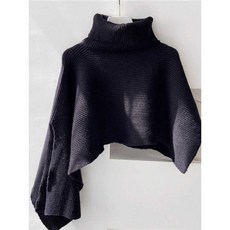 골지 머플러 니트 숄 목폴라 판초 언밸런스 숄더 터틀넥 언발 망토